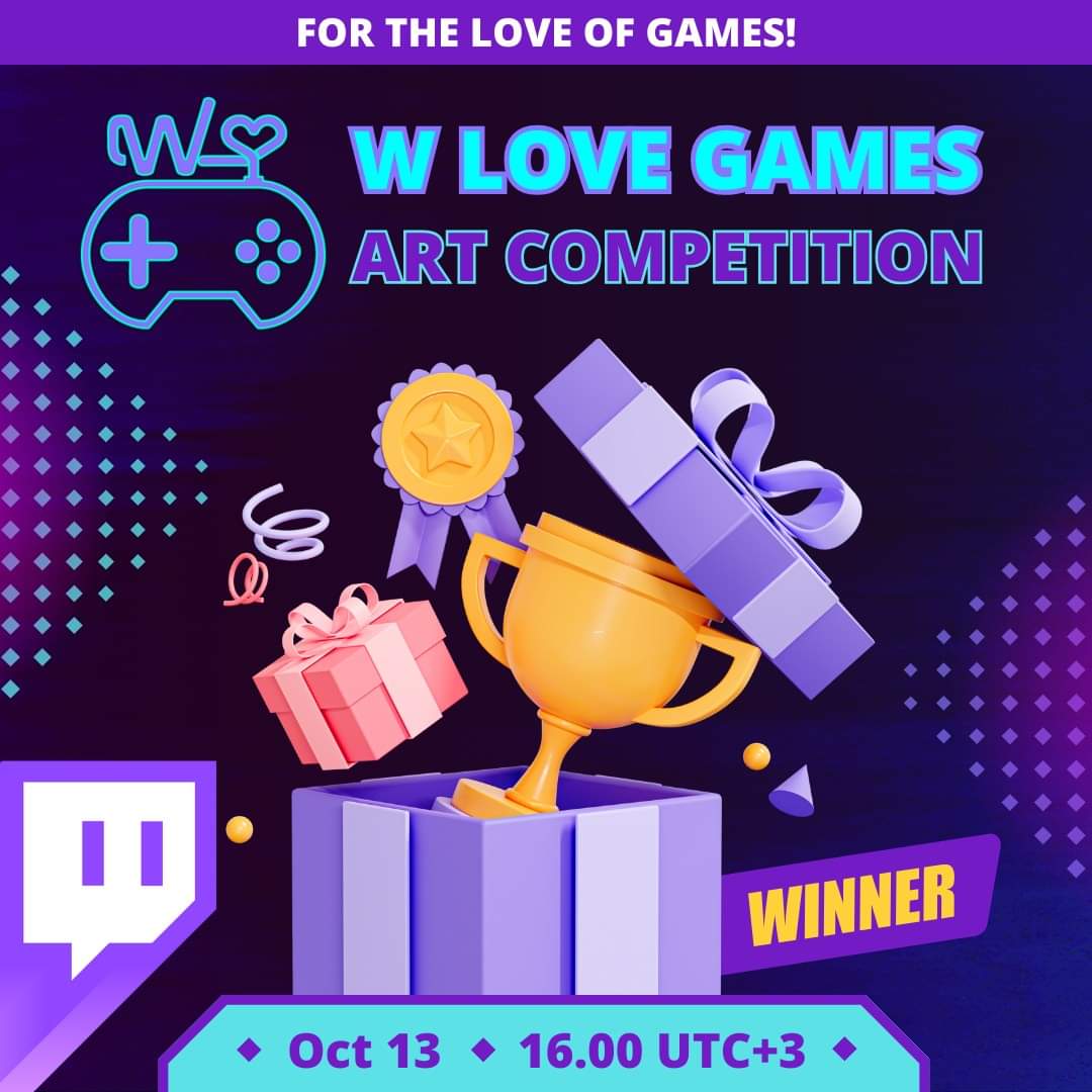 ✨ BIG ANNOUNCEMENT ✨

On Friday, from 16.00 (UTC+3) join us for the reveal of 

​💜 W Love Games Art Competition Winners 💜

The awards will be shown on our Twitch stream, do not miss it!

twitch.tv/w_love_games