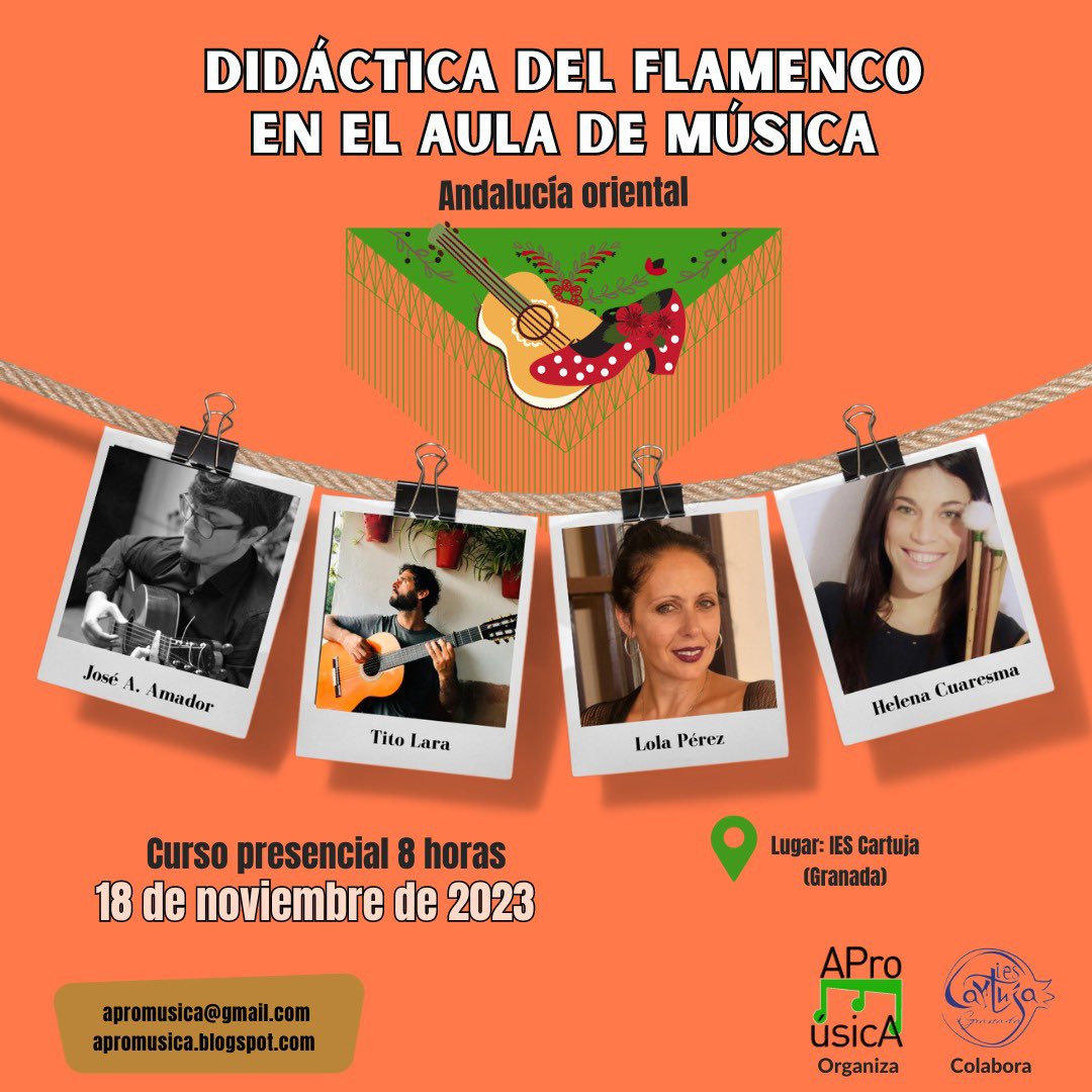 Arsa, vamos allá!! 💃 ya está abierta la inscripción para la edición del curso “Didáctica del Flamenco en el Aula” de #Granada 

✅Más info e inscripción: goo.su/YonLh

#EducaConFlamenco #EducaConMúsica <a href="/iescartuja/">IES Cartuja</a> @Joselopezsegura <a href="/educaand/">Consejería Desarrollo Educativo y FP</a> <a href="/coaemcoaem/">coaem</a>