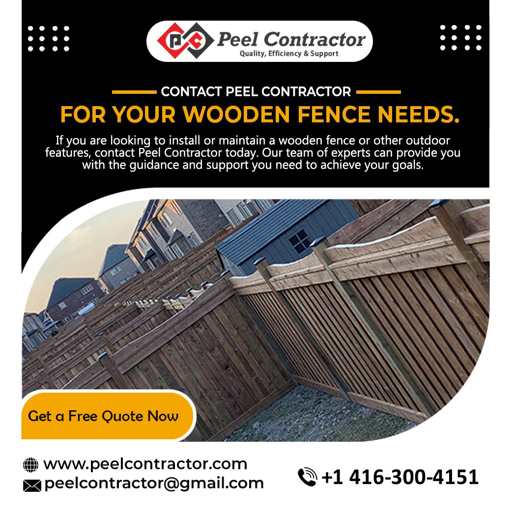 peelcontractor's tweet image. ✅ Contact Peel Contractor for Your Wooden Fence Needs.
If you are looking to install or maintain a wooden fence or other outdoor features, contact Peel Contractor today.

For more info contact us today☎️(416) 300-4151

#woodenfenceneeds #outdoorfeatures #concrete #peelcontractor