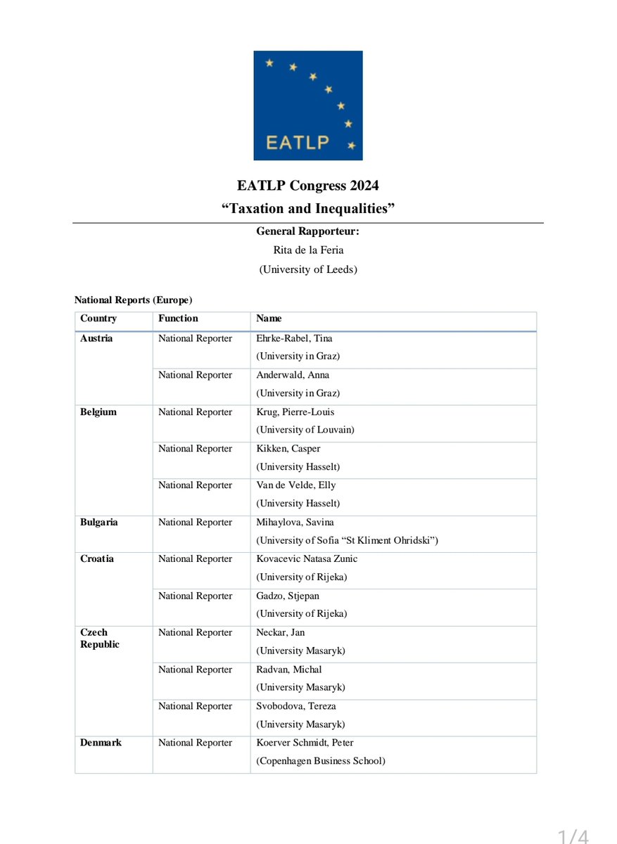 delaFeriaR's tweet photo. 🚨News: after a long gestation period, I am delighted to finally announce the composition of the research team for the project on "Taxation and Inequalities", for the EATLP 2024! 
In the next year, 50 outstanding -primarily European- Law Professors will be working on 4 key aims: https://t.co/sHz3DuvwPY