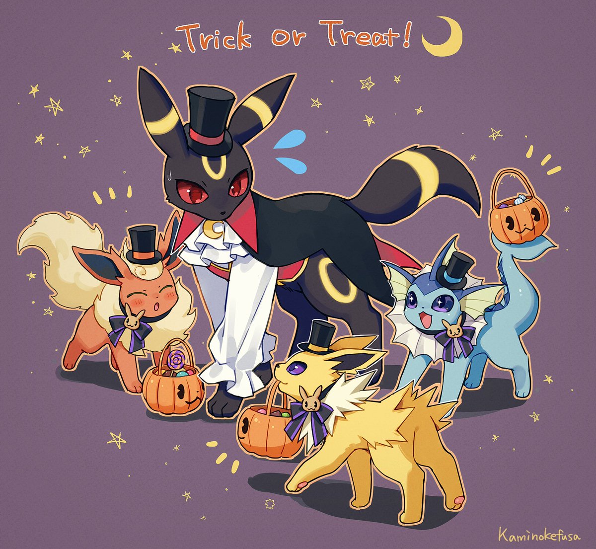 ブースター ,ブラッキー ,シャワーズ 「ブイブイハロウィン 」|禿?の 