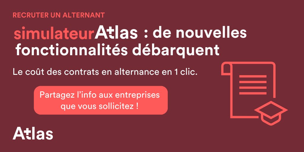 OpcoAtlas's tweet photo. 📢 La meilleure réponse que vous pouvez donner aux entreprises qui vous demandent “combien coûte le recrutement d’un #alternant ?” c’est #simulateurAtlas 👍

Vous n’avez pas de compte ? Pas de problème, vous pouvez désormais imprimer vos simulations ✅

ℹ️ Renseignez-vous : https://t.co/3BD0z0uIrS