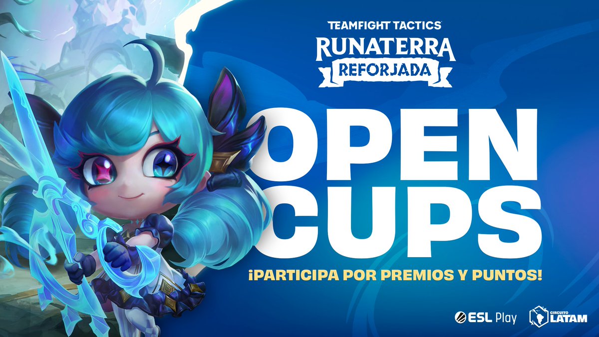 ESLlatam's tweet photo. ¡Anótense ya a la octava Open Cup de TFT! 

Abiertas para todos aquel que quiera jugar y llevarse premio 🙌🏼
🗓️LAS: Lunes
🗓️LAN: Martes

💰Premios:
🥇100 USD.
🥈50 USD.
https://t.co/bBJBCtTrHA https://t.co/7jAtmra9dN