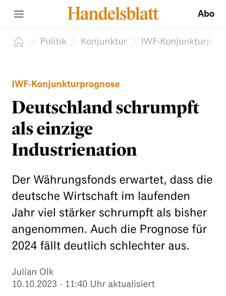 Zwei Jahre Ampel machen es möglich:
➡️ Deutschland schrumpft als einzige Industrienation

Und anstatt, dass ein Konjunkturpaket nach dem anderen verabschiedet wird, passiert wieder nichts. Es läuft einfach weiter.

Schweigen.

Wir brauchen sofortige Neuwahlen. 

#Neuwahlen