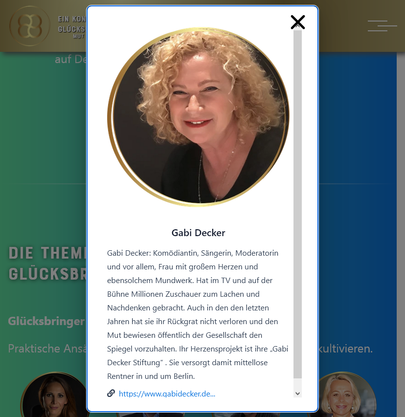 BRechercheteam's tweet photo. 6⃣/ Weitere Referenten auf dem Glücksbringer-Kongress aus dem Umfeld der #QAnon-Anhänger von #MittelerdeTV sind neben Leppe und Kimmerle: Komikerin #GabiDecker, #ArthurTränkle (#Wassermatrix), #HelmarRudolph (#MasterKeySystem) https://t.co/t39hU9VYl8
