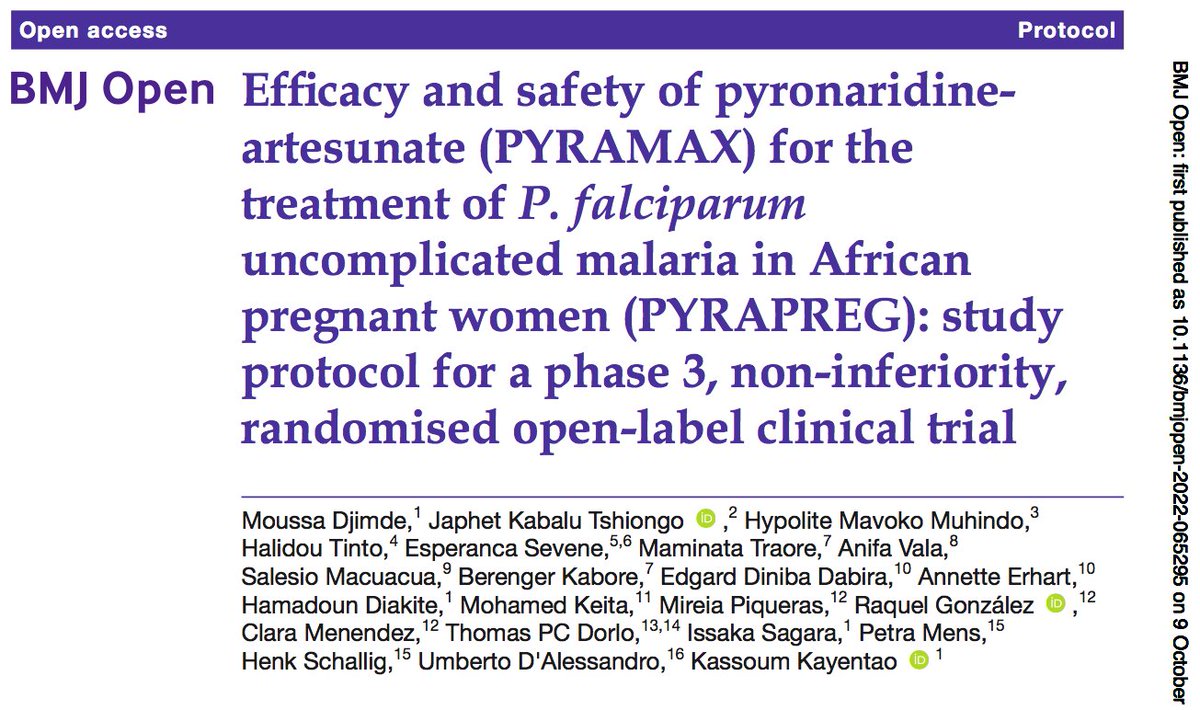 We are pleased to inform you that PYRAPREG protocol article is published online in BMJ Open: bmjopen.bmj.com/content/bmjope…