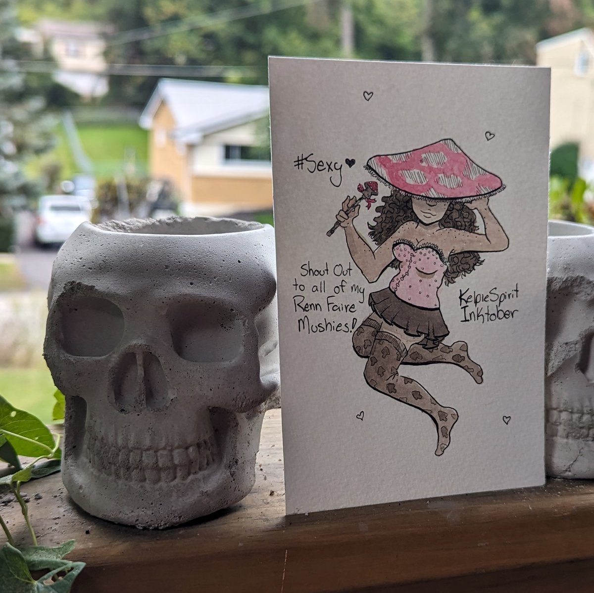 KelpieSpirit's tweet photo. Yesterday's inspiration was #sexy
Those who tag me will get shared on my story!
#RennFaire
#kelpiespiritinktober #inktober #inktober2023 #illustration #inktoberday #artist #artwork #halloween #inktoberchallenge #traditionalart #painting #illustrator #inktoberprompts #mushrooms https://t.co/IwglYwLe10