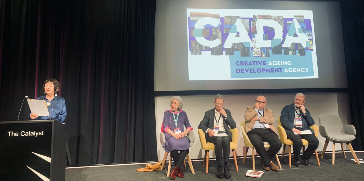 National #CreativeAging Conf has super start, topped/tailed by female voices “Wake up old women”!Thanks Anna Walton @equal_arts, Leah Thorn, & @nefertiti35 @CADA_England seeking “a new radical approach to creative aging” “a change to business as usual, more than a project” YES ❤️