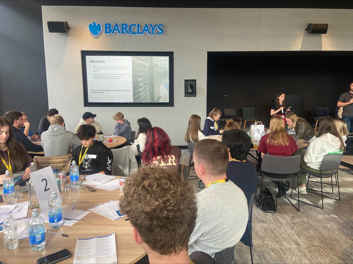 crontoncoll's tweet photo. Last week, our talented students participated in a day programme at @Barclays Knutsford to learn about careers and opportunities in #CyberSecurity, #CarbonEfficiency and #DataAnalysis. 

Thank you to Barclays Knutsford for providing an incredible opportunity to our students. https://t.co/eJe5j3mMYD