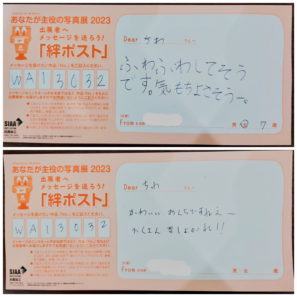rabbittoro's tweet photo. 富士フイルム主催の【"PHOTO IS"想いをつなぐ。あなたが主役の写真展2023】 より、とろちゃんファンのメッセージ貰いました！嬉しい！！(˶' ᵕ ' ˶)

#今日のとろちゃん
#うさうさラビトリー
#うさぎのいる暮らし 
#うさぎのいる生活
#あなたが主役の写真展 https://t.co/XrsG7qA7VK