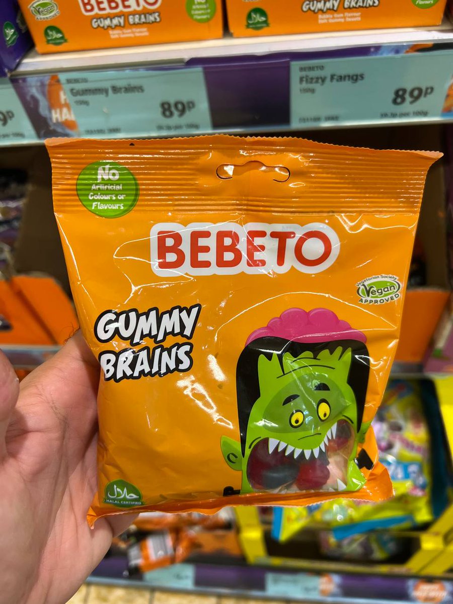 Türkiye'de üretilerek ihraç edilen Bebeto markalı yumuşak şekerlemeler Cadılar Bayramı özel konseptli "Canavar spagetti" ve "Yumuşak beyinler" ürünleriyle İngiltere market raflarında yer almaya başladı.
Ürünler helal sertifikalı olarak satılıyor.