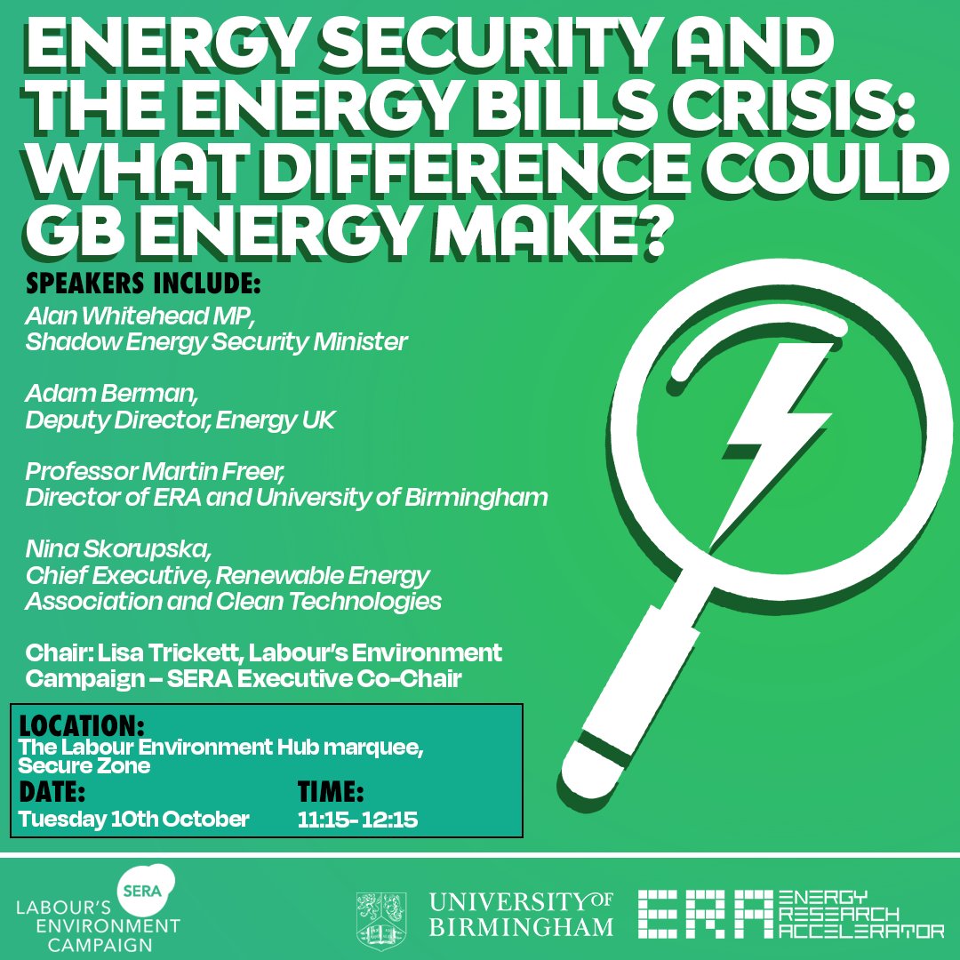 serauk's tweet photo. 🔋Now: Energy Security and the Bills Crisis #LabEC23🔋

Now #LabourConference23 @serauk and @EnergyRA will be joined by @alanwhiteheadmp, Andy Berman (@EnergyUKcomms), Professor Martin Freer (@unibirmingham), and @NinaSkorupska https://t.co/e15Rzgt93n