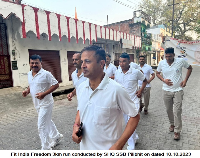 ssbshqpilibhit's tweet photo. Fit India Freedom 4.0- 3km Run conducted by SHQ SSB Pilibhit on dated 10.10.2023
#fitindiafreedom https://t.co/5H7meN05KA