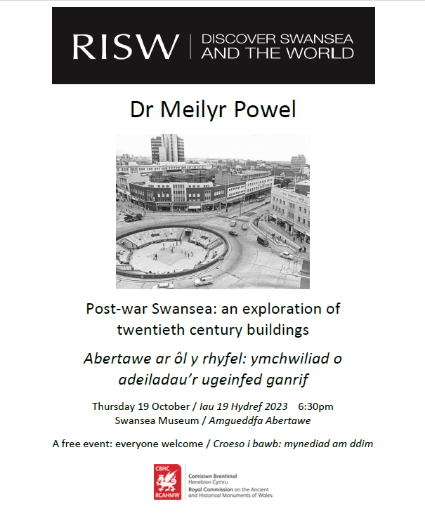 C20 Cymru (@c20cymru) on Twitter photo 📢 Dydd Iau nesaf: Ymunwch â Meilyr Powel o <a href="/RCAHMWales/">CBHC / RCAHMW</a> am sgwrs bersonol yn archwilio adeiladau'r 20fed ganrif yn Abertawe
📢 Next Thursday: Join <a href="/RCAHMWales/">CBHC / RCAHMW</a>' Meilyr Powel for an in-person talk exploring 20th century buildings in Swansea
risw.org/events-and-act… 📢 Dydd Iau nesaf: Ymunwch â Meilyr Powel o <a href="/RCAHMWales/">CBHC / RCAHMW</a> am sgwrs bersonol yn archwilio adeiladau'r 20fed ganrif yn Abertawe
📢 Next Thursday: Join <a href="/RCAHMWales/">CBHC / RCAHMW</a>' Meilyr Powel for an in-person talk exploring 20th century buildings in Swansea
risw.org/events-and-act…