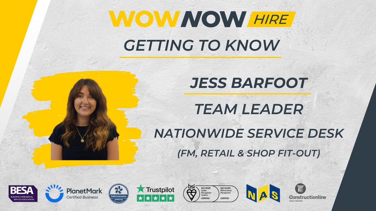 Get to know our exceptional service team. We sat down with Jessica Barfoot, the team leader of our Nationwide service desk, which services our FM, retail and shop fit-out customers.

Explore the full article: wownowhire.co.uk/news/getting-t…

#wownowhire