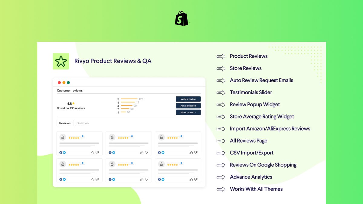Meet Rivyo – Your Trust-Building Reviews App! 

Simplify product reviews with images. Collect, manage, and showcase reviews effortlessly.

Import from Amazon & AliExpress, and build trust easily. 

Check the app here: bit.ly/rivyo-product-…

#ReviewApp #TrustBuilding #Shopify