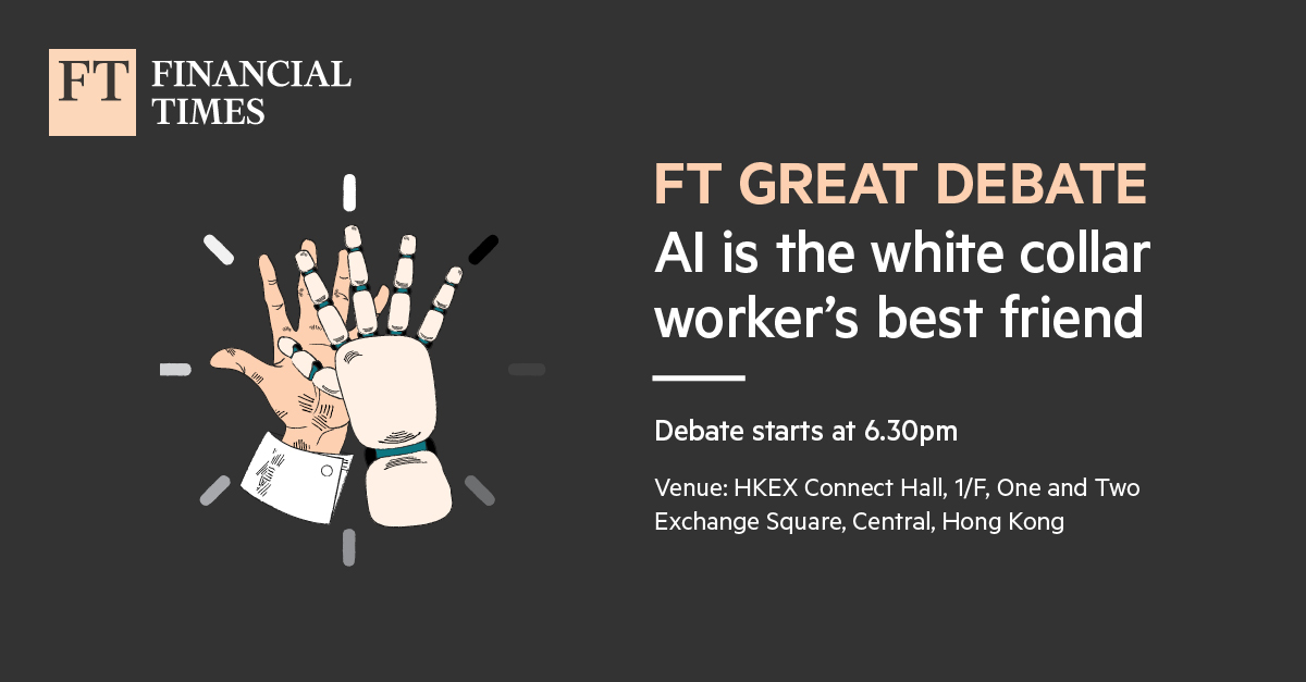 Eli Meixler (@elimeixler) on Twitter photo 🧑⚖️After far too long, the <a href="/FT/">Financial Times</a> Great Debate returns to Hong Kong on Monday Oct 16 feat dazzling colleagues <a href="/Urbandirt/">Leo Lewis</a> <a href="/QianerLiu/">Qianer Liu</a> <a href="/ElaineDMoore/">Elaine Moore</a> <a href="/jburnmurdoch/">John Burn-Murdoch</a> <a href="/MsHannahMurphy/">Hannah Murphy</a> <a href="/EleanorOlcott/">Eleanor Olcott</a> moderated by the judicious <a href="/RobinBHarding/">Robin Harding</a>. You won’t want to miss it: eventbrite.hk/e/financial-ti… 🧑⚖️After far too long, the <a href="/FT/">Financial Times</a> Great Debate returns to Hong Kong on Monday Oct 16 feat dazzling colleagues <a href="/Urbandirt/">Leo Lewis</a> <a href="/QianerLiu/">Qianer Liu</a> <a href="/ElaineDMoore/">Elaine Moore</a> <a href="/jburnmurdoch/">John Burn-Murdoch</a> <a href="/MsHannahMurphy/">Hannah Murphy</a> <a href="/EleanorOlcott/">Eleanor Olcott</a> moderated by the judicious <a href="/RobinBHarding/">Robin Harding</a>. You won’t want to miss it: eventbrite.hk/e/financial-ti…