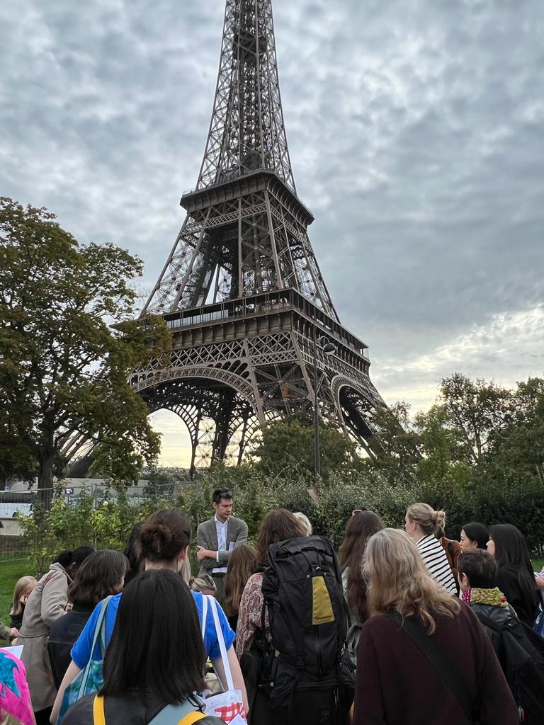 We all managed to squeeze in a visit to @quaibranly and the Tour Eiffel (where Dr Spike Sweeting contrived to look inexplicably grumpy).