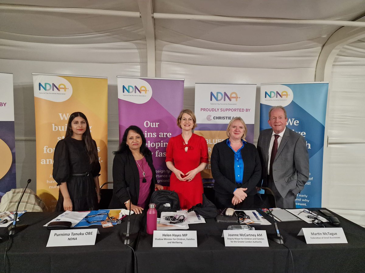 NDNAtalk's tweet photo. We're here at #lpc23 ready for an important debate on the future of early education &amp; care including our Blueprint &amp; to hear about Labour's plans. The event kicked off with our #firstfiveyearscount video https://t.co/Qyl6vmTtNj https://t.co/4ja2bTana3