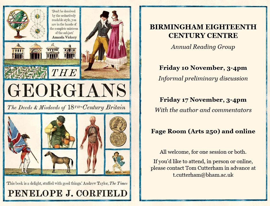 Anyone can join in with this year's reading group, in person or online; and on Friday 17 November, we'll have @PennyCorfield with us to talk about the book!