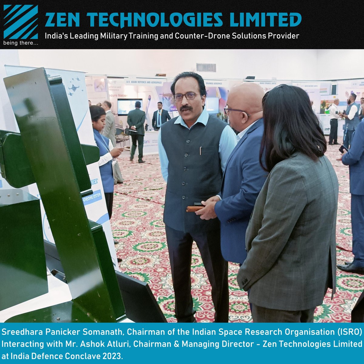 ZenTechnologies's tweet image. 🇮🇳 @Zentechnologies proudly showcasing cutting-edge, indigenously developed Smart Training Solutions and Counter Drone System at Defence Conclave 2023.  Continues to lead innovation in defence technology. #BeingThere #DefenceConclave2023 #Innovation