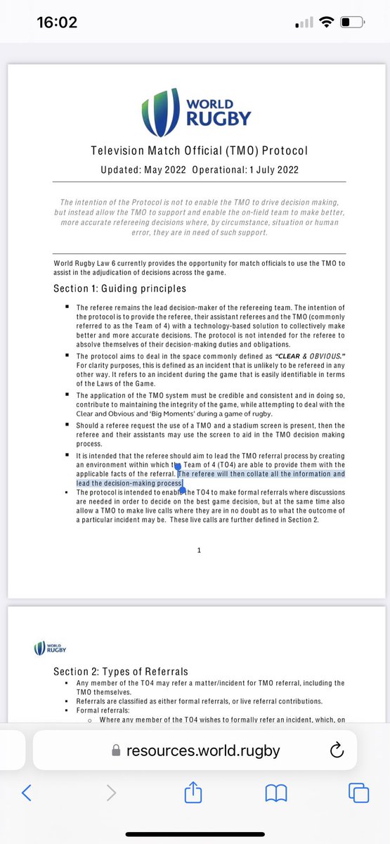 danleo82's tweet photo. So WR have briefed media that Samoa’s non-try was a wrong call and definitely not ‘clear &amp; obvious’

Additional stuff up of process: ref, who was meant to lead the decision making process, couldn’t see it, just eventually gave in to the TMO https://t.co/nVZM4n3Jdg