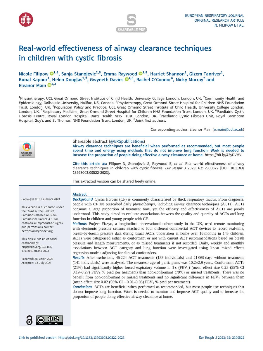 Emma Raywood, PhD (@fizzy_emma) on Twitter photo It's 3 months since our <a href="/FizzyoCF/">Project Fizzyo</a> @ paper was accepted by <a href="/ERSpublications/">ERS publications</a> erj.ersjournals.com/content/62/3/2…
Thanks for all the shares and discussion. If you didn't manage to read it yet, here's a one page summary: It's 3 months since our <a href="/FizzyoCF/">Project Fizzyo</a> @ paper was accepted by <a href="/ERSpublications/">ERS publications</a> erj.ersjournals.com/content/62/3/2…
Thanks for all the shares and discussion. If you didn't manage to read it yet, here's a one page summary: