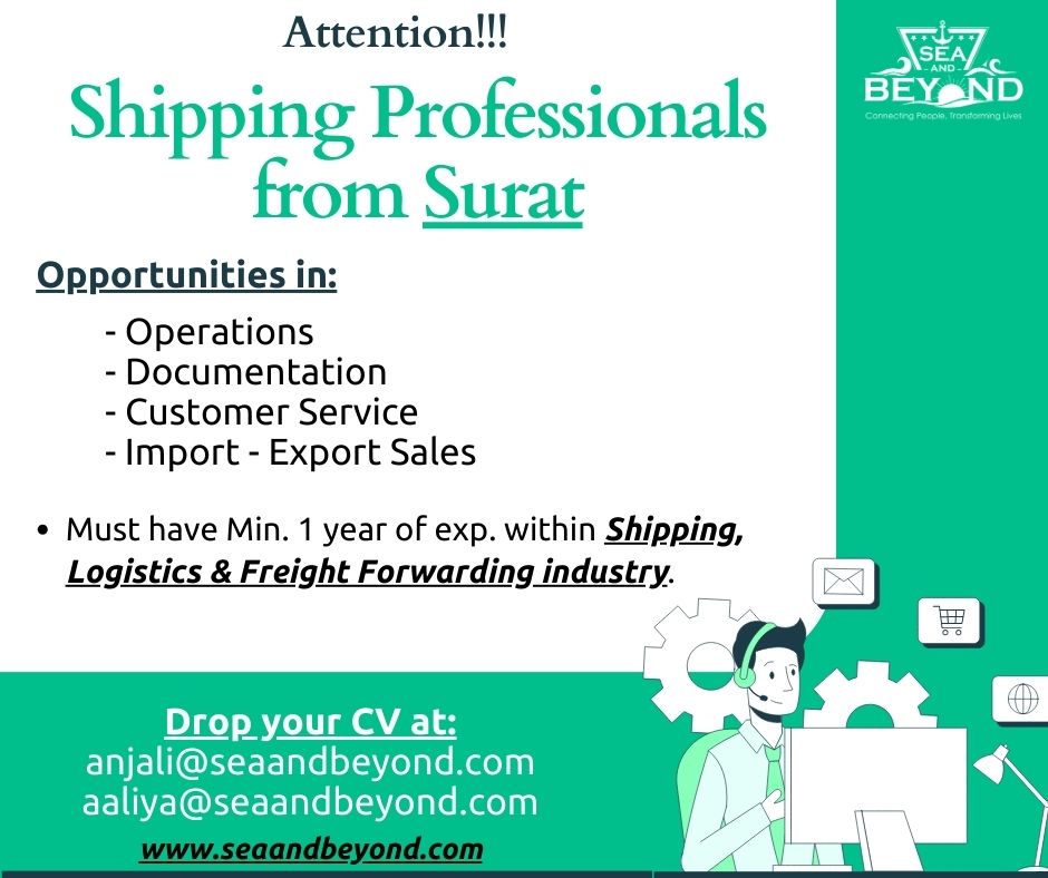 #jobalert #applynow #wearehiring #jobs #operations #documentation #customerservice #importexport #sales #suratjobs #instagram #like #share #follow #explorepage #shorejobs #shipping #maritime #logistics #shippingindustry #marineindustry #marineknowledge #marinejobs #seaandbeyond