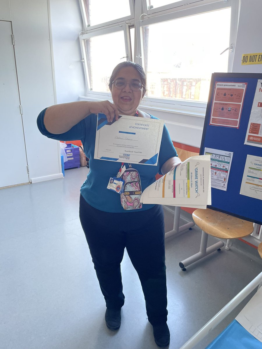 Cheryl Atkins (@chezza_999) on Twitter photo Day 2 of Grime Watch,
IPC awareness week . Many thanks to Manwar, Hussain and Amer Bulchari from Mitie.
Lots of very happy faces after the C.Diff Power Training from Lucy and myself. So lovely to see Madhuri too.
<a href="/WestHertsNHS/">West Herts Teaching Hospitals NHS Trust</a> <a href="/kellyMcgovern21/">kelly McGovern</a> <a href="/GNBSImprovement/">Anna Whitehead</a> <a href="/HannahBysouth/">Hannah ๐ช๐บ๐</a> Day 2 of Grime Watch,
IPC awareness week . Many thanks to Manwar, Hussain and Amer Bulchari from Mitie.
Lots of very happy faces after the C.Diff Power Training from Lucy and myself. So lovely to see Madhuri too.
<a href="/WestHertsNHS/">West Herts Teaching Hospitals NHS Trust</a> <a href="/kellyMcgovern21/">kelly McGovern</a> <a href="/GNBSImprovement/">Anna Whitehead</a> <a href="/HannahBysouth/">Hannah ๐ช๐บ๐</a>