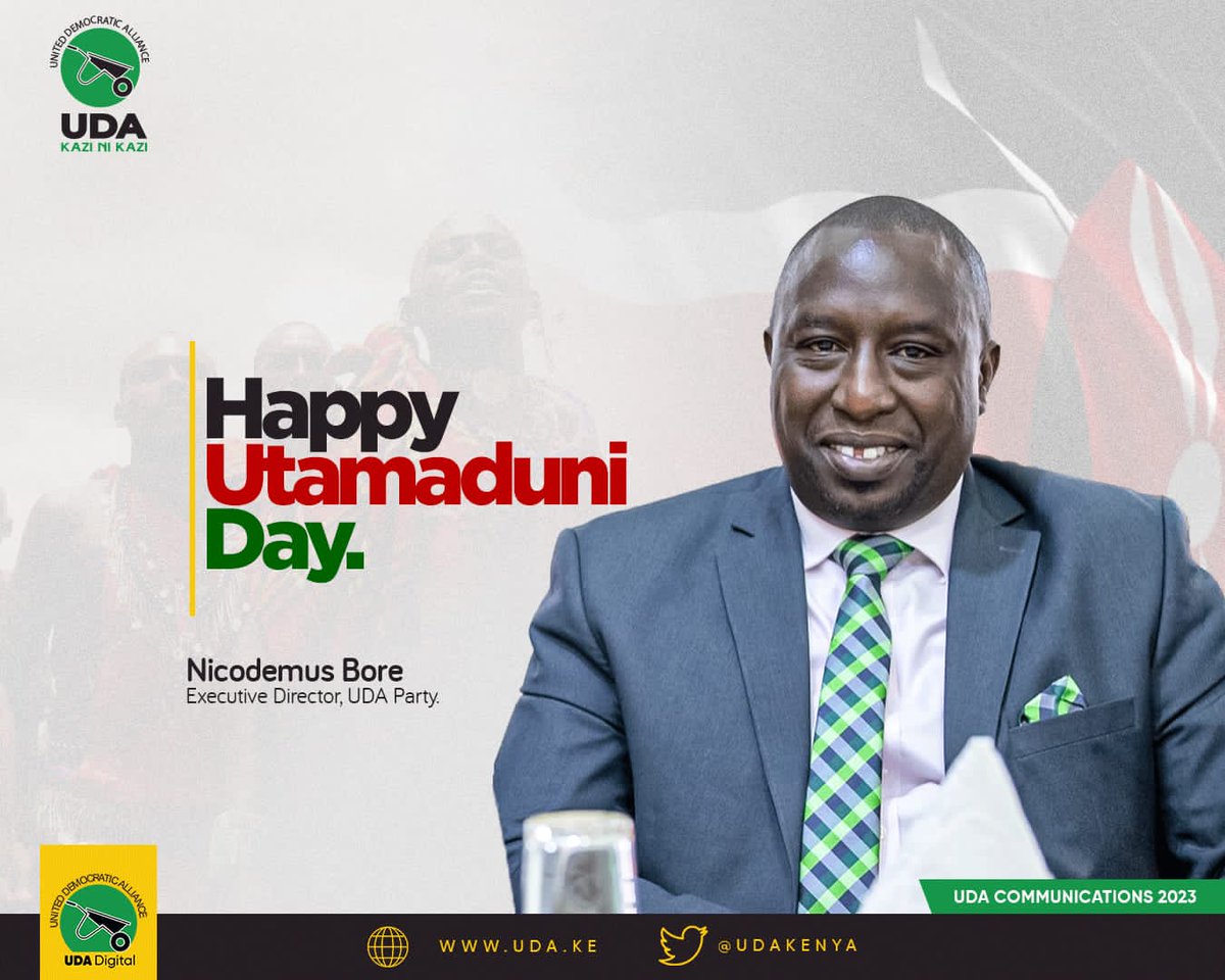 UDAKenya's tweet image. The people of Kenya have an incredible richness of history and culture.
 
Learning what we already have from all the communities promotes integration and cohesion in our country .

Happy Utamaduni day !

Mr. Nicodemus Bore,
Executive Director,UDA.
#utamaduniday.