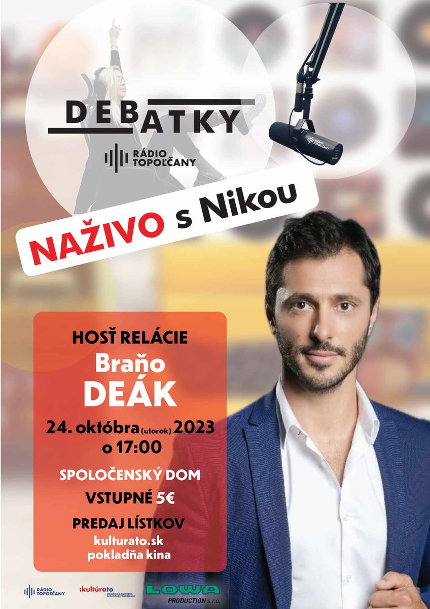 roman_dragula's tweet photo. Talkshow "Debatky naživo" sú späť! 😁
Lístky tu: https://t.co/5iugIZ7Bgx https://t.co/9WsdJGnodB
