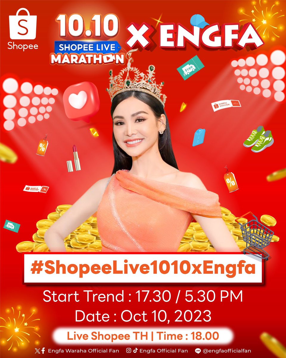 EWaraha's tweet photo. 18.00 น. เจอกันใน Shopee Live น้า 🧡#ShopeeLive1010xEngfa https://t.co/eXQNXUlqnm