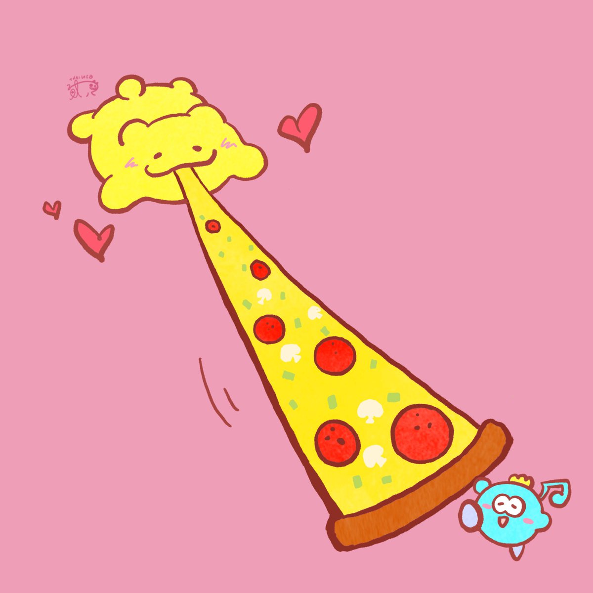616161night's tweet photo. 🍕減肥是連假之後的事🍕

#微妙拍檔 #SubtleLittleFellows 
—————
#おなかペコペコ猫 #HungryCat
#披薩 #pizza #ピザ
#illustration  #ゆるキャラ #絵 https://t.co/EKus6G1SPH