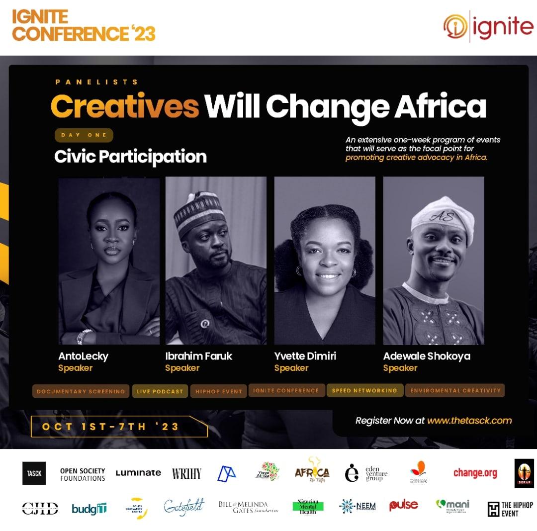 It was a great experience meeting with great panelists <a href="/AntoLecky/">Dr. Munirat Antoinette Lecky</a> <a href="/IbrahimfarukMu1/">Ibrahim faruk Musa</a> <a href="/YvetteDimiri/">Yvette Uloma Dimiri</a>

#IgniteConference2023
#CreativesWillChangeAfrica