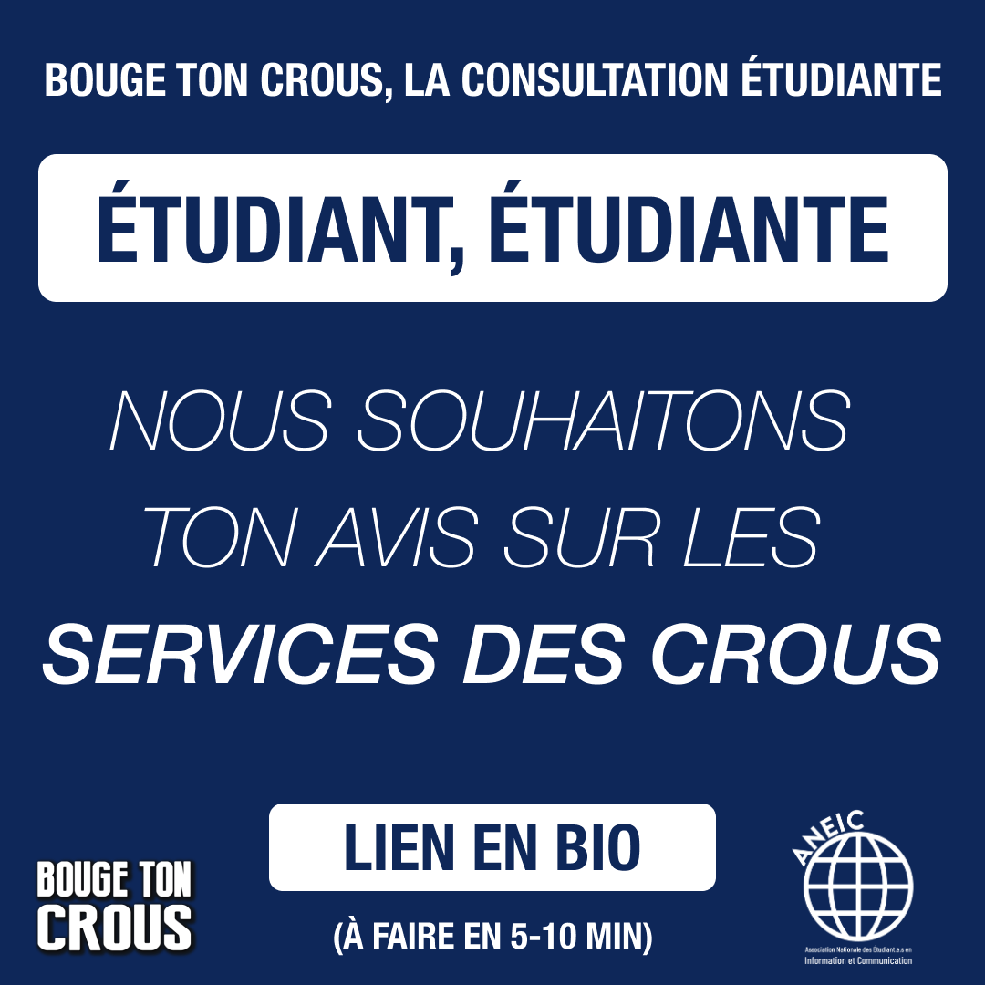 Donnes nous ton avis sur le CROUS ! 
👉 tally.so/r/woeqxb 

#etudiants #CROUS #vieEtudiante #RU #RésidencesÉtudiantes
