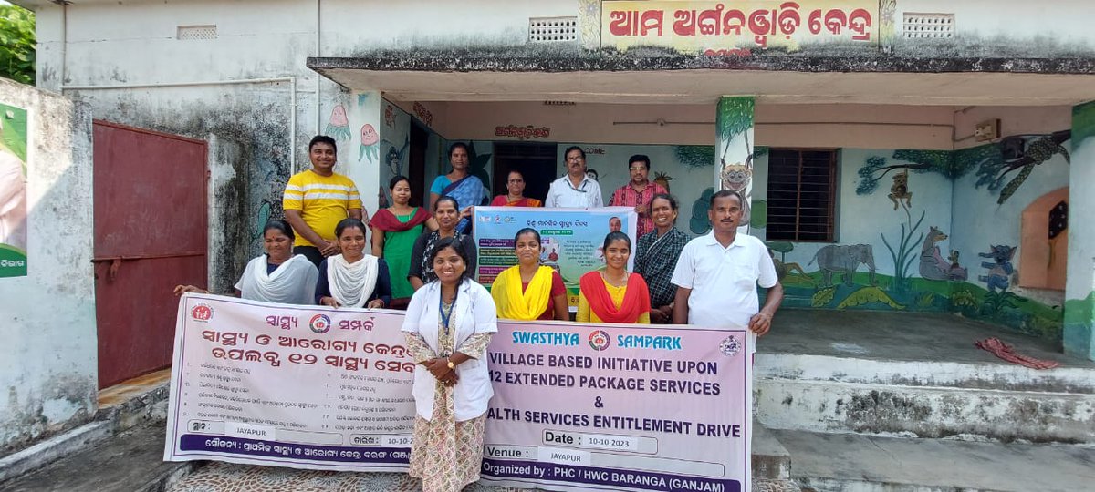 Saiofficially's tweet photo. Health entitlement drive &amp; village based initiative upon 12 EPS under Swasthya Sampark Program is being organised at Jayapur .
#free medicines were distributed
#NCD checkup done 
#Nidan services. 
#Focused discussion upon EPS . @Thnk to B.Nuagam team for their support. https://t.co/nZpFw0CHip