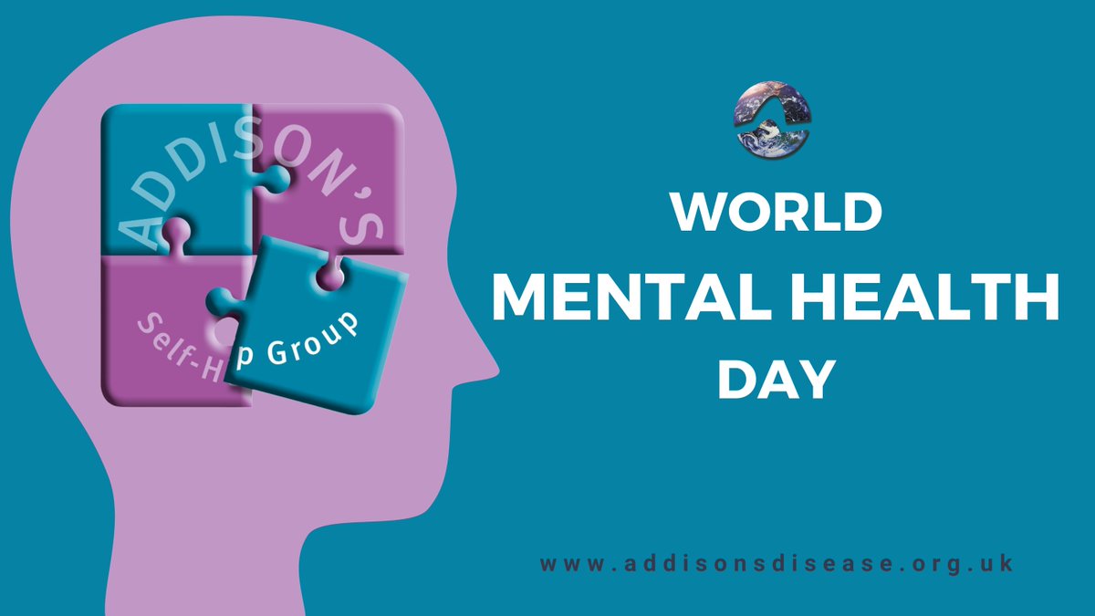 On #WorldMentalHealthDay let's do all we can to look after our mental health & help others. Managing a long-term medical condition can be hard mentally as well as physically. Support is always here for you, from online social groups to publications. 💬 addisonsdisease.org.uk/addisons-sos-s…