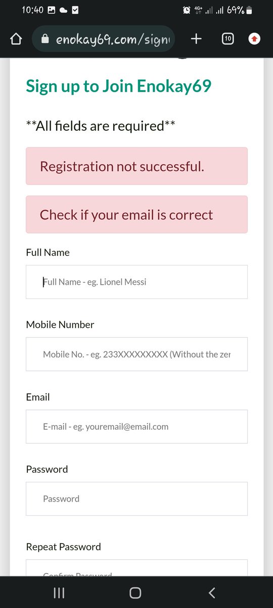 lexiz_bilz's tweet photo. @enokay69 This problem keeps occurring anytime I try to register. https://t.co/bhF8pM8At8