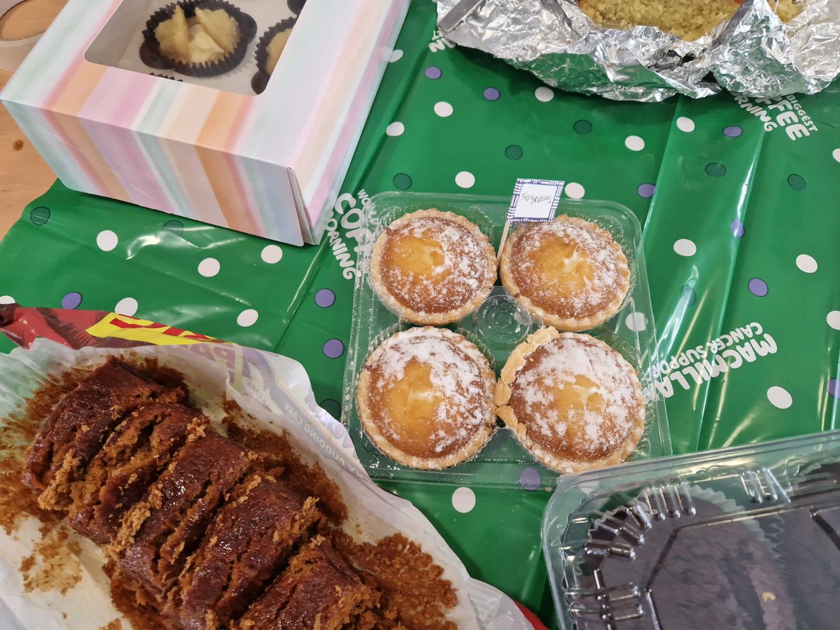 Scarisbrick units McMillan coffee morning is in full swing today, hosted by the therapy dept. Thank you to everyone who donated cakes and money donations, to make it happen 💚🥧🍰🍮🧁