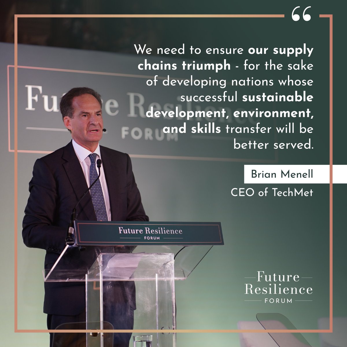 From the dangers of short-termism to climate considerations, Brian Menell, CEO of TechMet, outlines some of the biggest challenges we face in the critical minerals space at #FutureResilienceForum