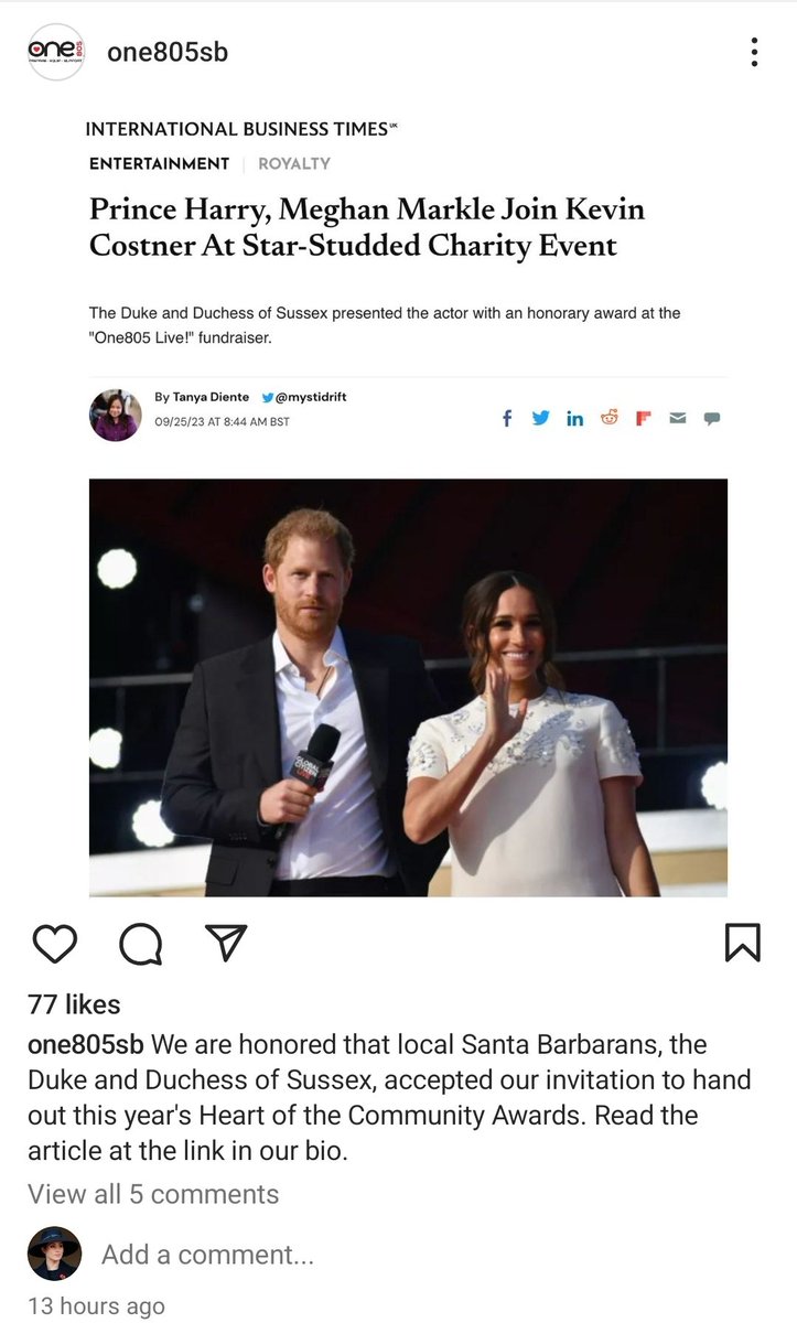 sunrayleo1's tweet image. 2 weeks after #PrinceHarryAndMeghan attended #One805Live! music festival charity fundraising event for first responders, the local news in Santa Barbara and Montecito are still buzzing about their attendance 😀 😄
#PrinceHarry #MeghanMarkle
#KevinCostner 
issuu.com/casamagazine/d…