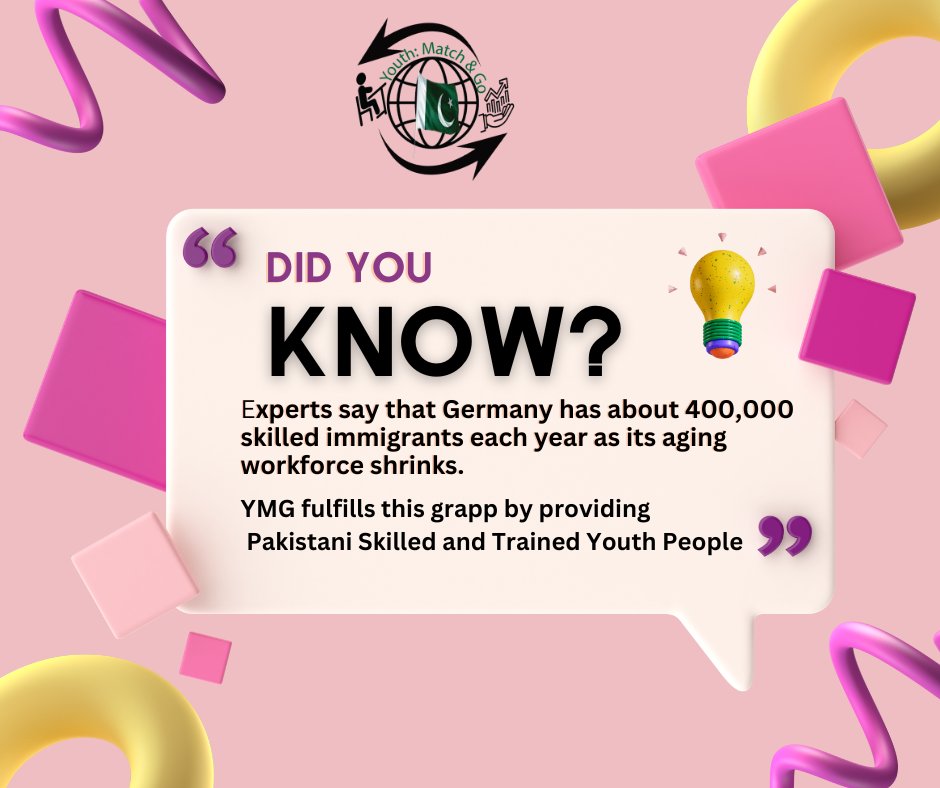 #MatesClub #YMG #Germany #PakistaniYouth #SkilledImmigrants
Learn how YMG helps Pakistani skilled and trained youth people to find opportunities in Germany, where there is a high demand for immigrants. Join Mates Club today and be part of this amazing initiative.