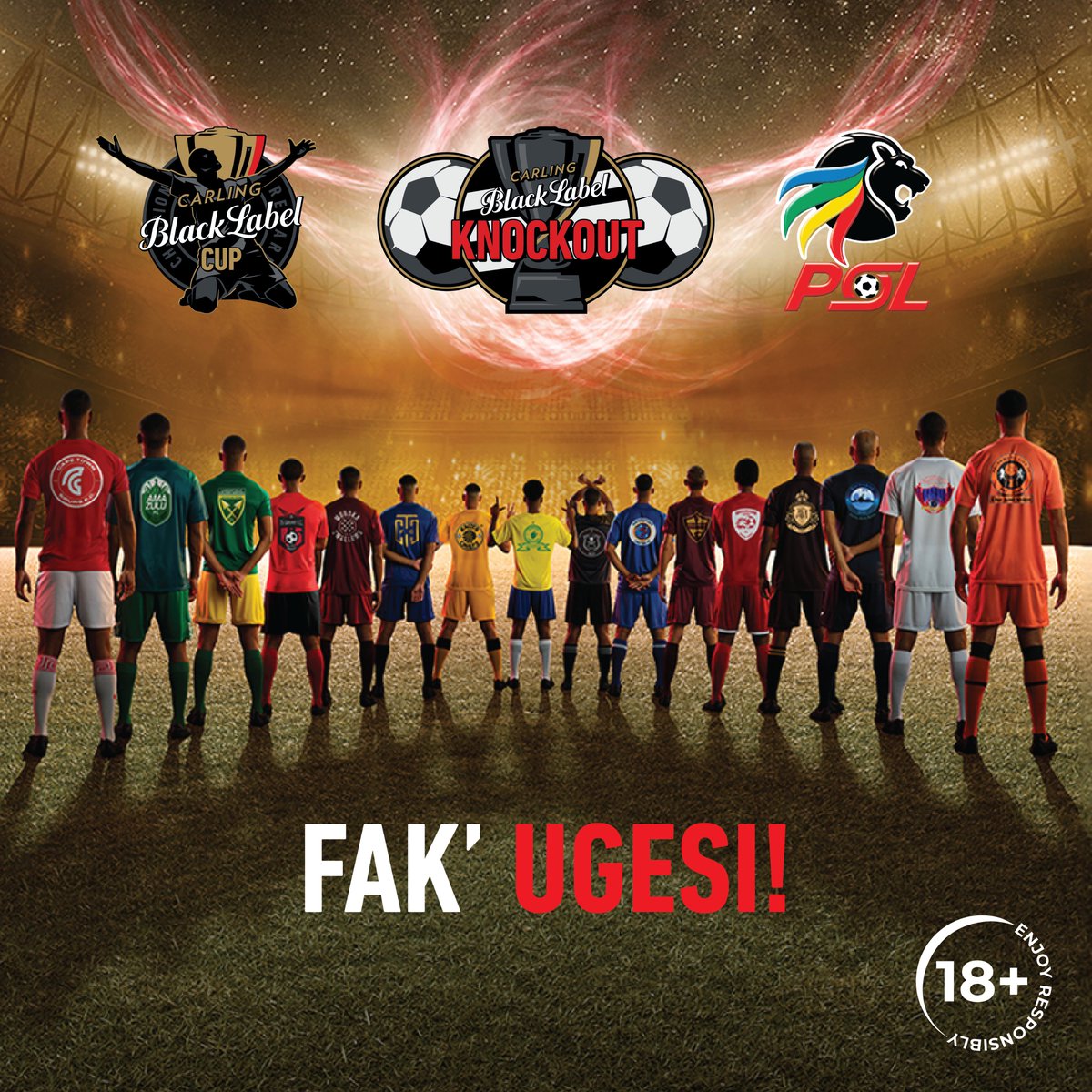 blacklabelsa's tweet photo. Ayeye Champs, you’ve asked for it and sinimamele. It’s time for the #CarlingKnockout and #CarlingCup ⚽️ Fak ’Ugesi bafethu! 🏆 🔥​

Who would you like your team to face in the Round of 16? QT using #CarlingKnockout and we might drop i6pack in your DMs. https://t.co/1c9D54zru8
