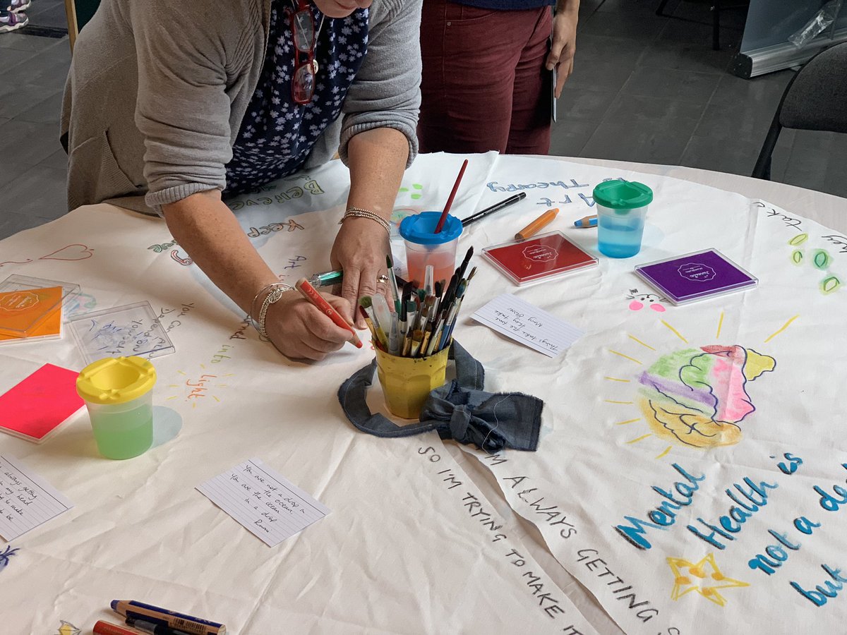 #SharingHope taster for World Mental Health Day @The_Waterfront. Staff sharing what art means to them on the “Cape of ID(eas). #artsinhealth #sbuwmhd2023