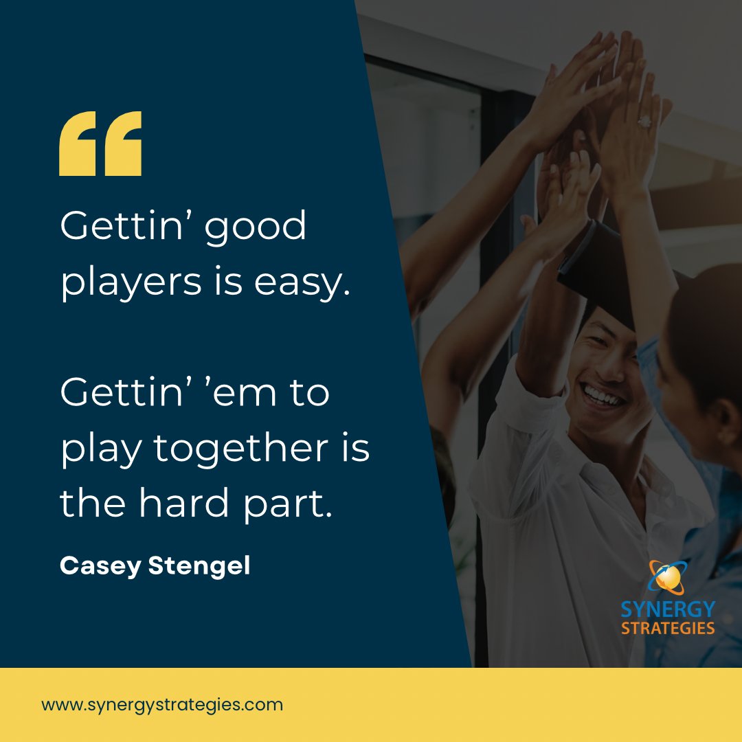 Are you ready to take your team to the next level? 🚀

Subscribe and visit Synergy Strategies Blog and learn more about Leading Teams: synergystrategies.com/category/team-… 🤔✨

#CaseyStengel #Success #Collaboration #UnlockPotential #Leadership #Coaching #ChristyGeiger #SynergyStrategies