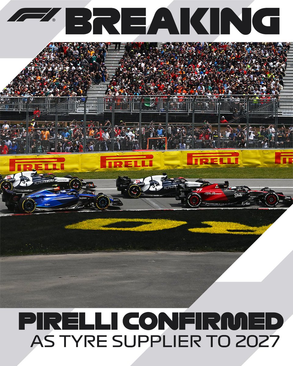 BREAKING: Pirelli confirmed as Formula 1 tyre supplier to 2027

#F1