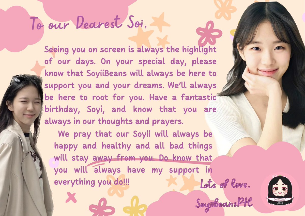 soyiibeansph's tweet photo. 📣TREND PARTY for LEE SOI

Here is our message for our princess!

Drop here using reply or POST now your message to her. Don’t forget to include this..

Lee Soi Day
#Happy이소이Day
#HappyBirthdaySoi https://t.co/s7RJyJWono