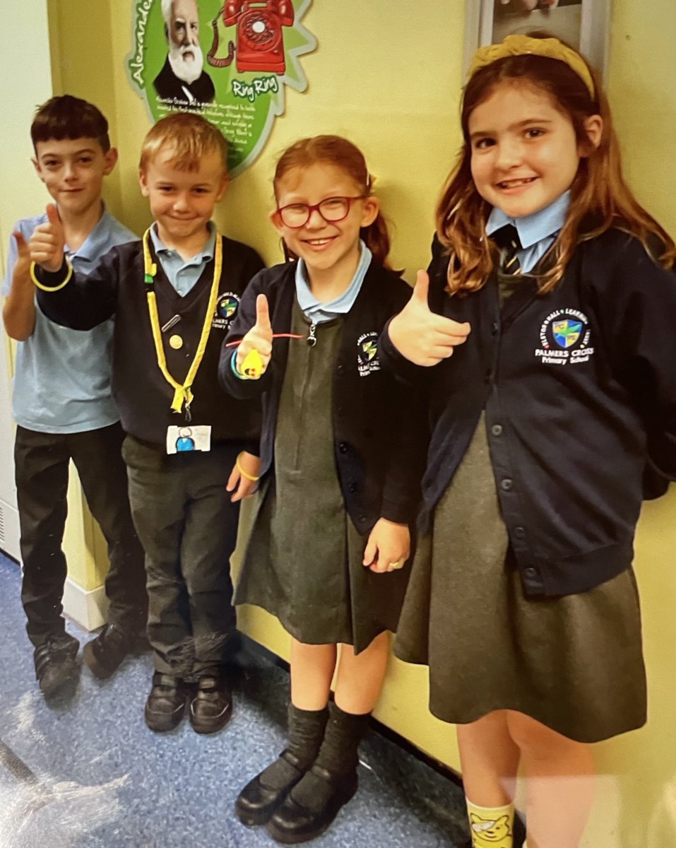 Palmers Cross are busy raising awareness for Mental Health Day. Everyone is wearing a bit of yellow.