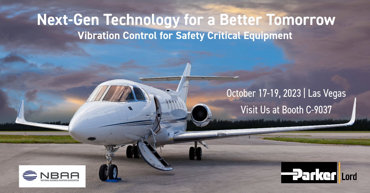 LORDCorporation's tweet image. We’re excited to be showcasing our noise and vibration isolation products at this year’s NBAA Conference in Las Vegas. Stop by our booth, C-9037 to learn more. 

Discover our solutions: prker.co/46esXy9
#NBAA2023 #FixedWing #UAM