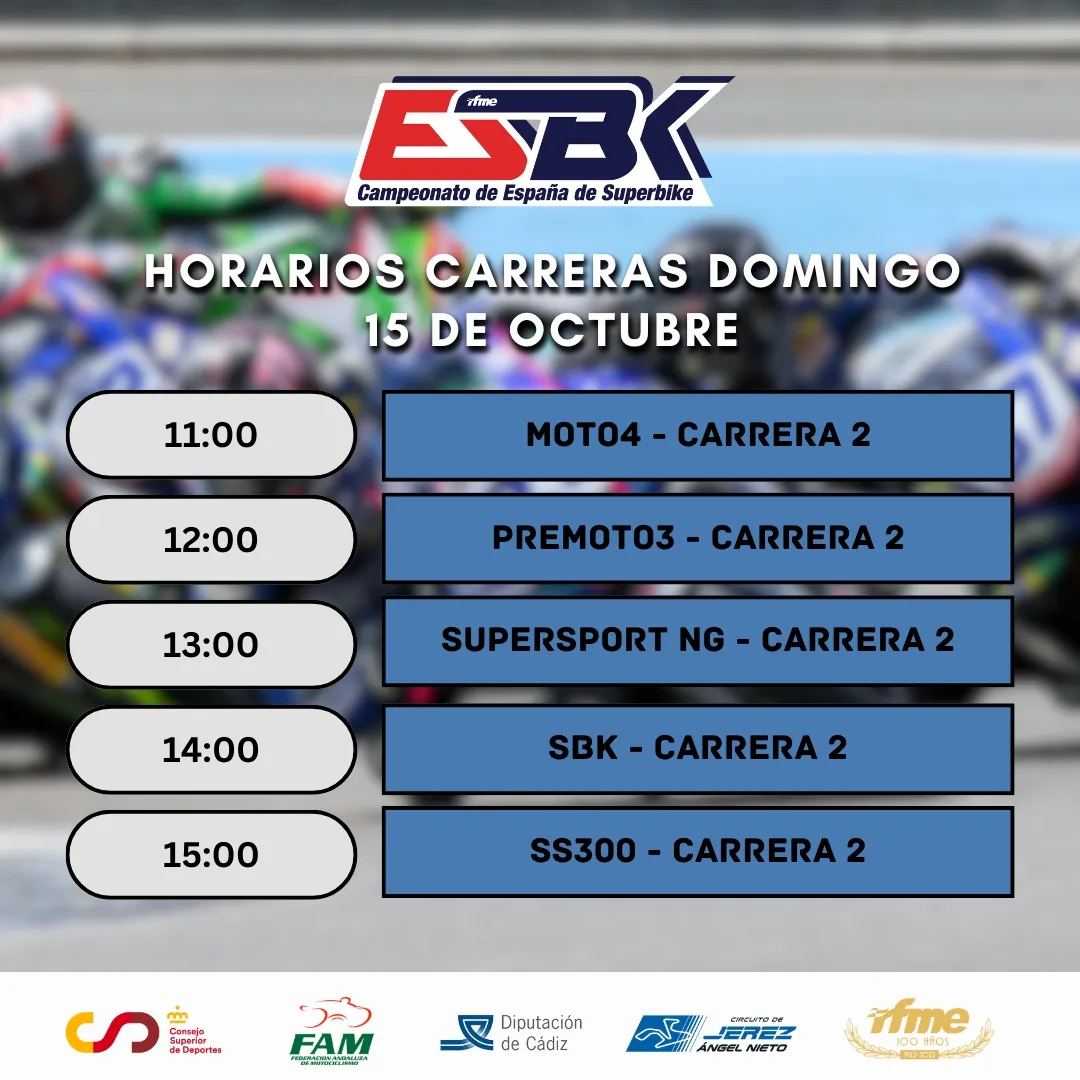 servicioscortes's tweet photo. Este fin de semana, para los que hagamos puente, y para los que no, tenemos actividad de la buena en el Circuito de Jerez.

📷¡Nuevos horarios! #ESBK #Motociclismo https://t.co/gabay2qmPK
